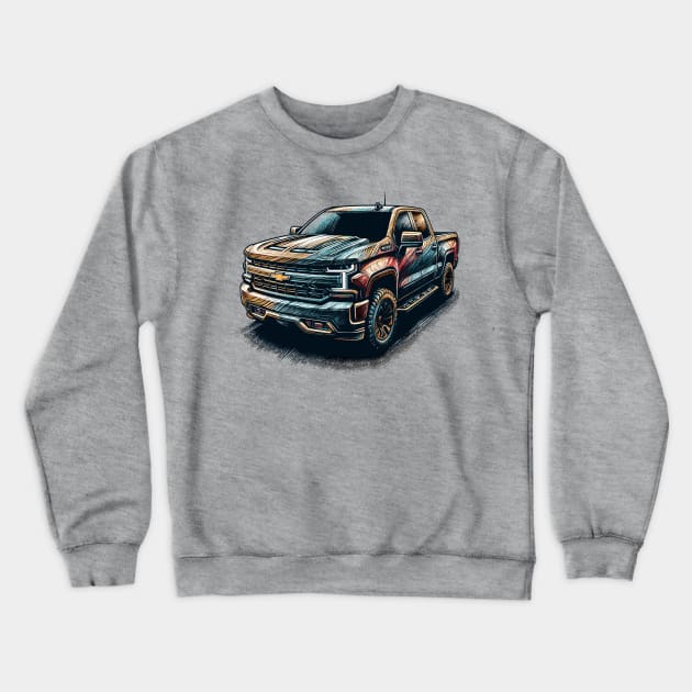 Chevy Silverado Crewneck Sweatshirt by Vehicles-Art